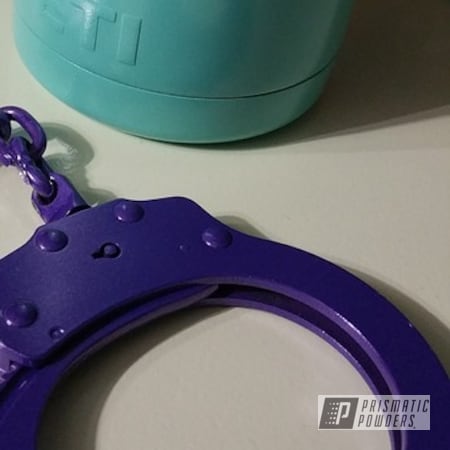 Powder Coating: Powder Coated Yeti Lowball Cup with Handcuffs,Sea Foam Green PSS-4063,Miscellaneous,Galaxy Wave PMB-2497