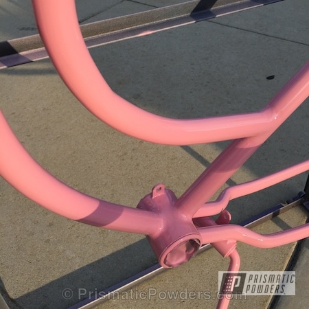 Powder Coating: Bicycles,Clear Vision PPS-2974,Powder Coated Schwinn Bicycle Frame,Pretty Pink PSS-4479