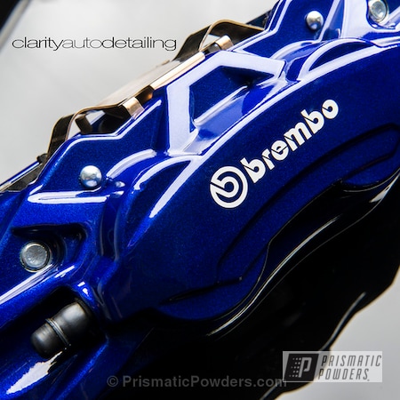 Powder Coating: Powder Coated Brembo Brake Calipers,Automotive,Clear Vision PPS-2974,Illusion Royal PMS-6925