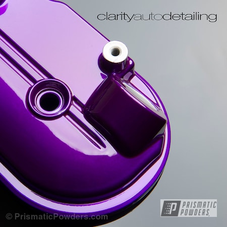 Powder Coating: Powder Coated Valve Covers,Automotive,Clear Vision PPS-2974,Illusion Violet PSS-4514,Valve Cover