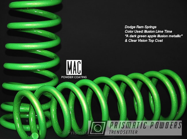 Powder Coating: Illusion Lime Time PMB-6918,Clear Vision PPS-2974,Powder Coated Dodge Ram Front Springs,Automotive