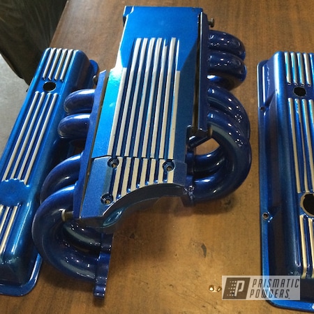 Powder Coating: Engine Components,Booty Blue PPB-2757,Clear Vision PPS-2974,1986 IROC Camaro Engine Components,Automotive