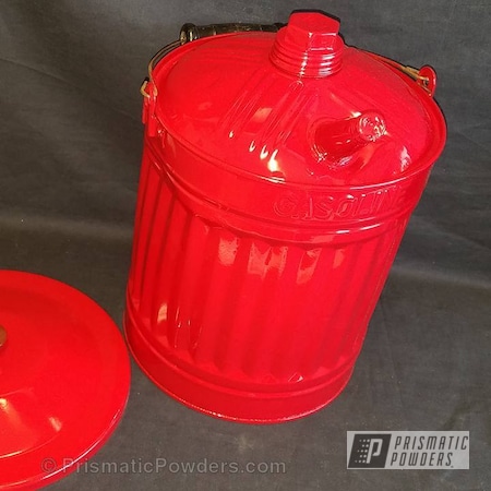 Powder Coating: Vintage Gallon Gas Can,RAL 3002 Carmine Red,Miscellaneous,Single Powder Application