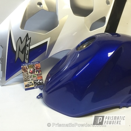 Powder Coating: Motorcycles,Powder Coated GSXR Motorcycle Components,LP Blue PPB-6617