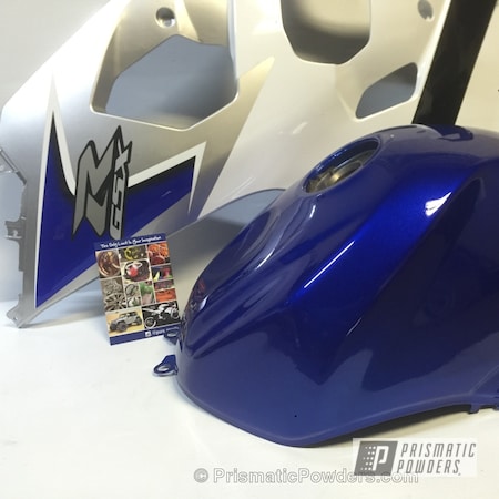 Powder Coating: Motorcycles,Powder Coated GSXR Motorcycle Components,LP Blue PPB-6617