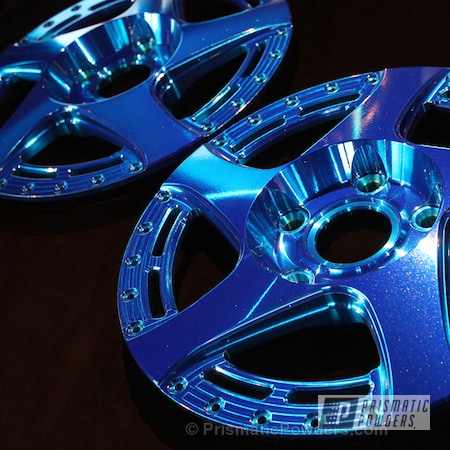 Powder Coating: Powder Coated Barramundi Design Wheels,Aurora Blue PPB-6006,Automotive,Wheels