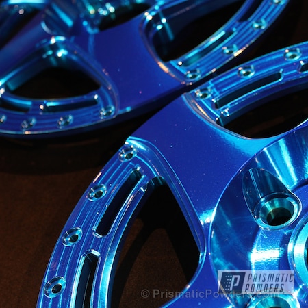 Powder Coating: Wheels,Automotive,Powder Coated Barramundi Design Wheels,Aurora Blue PPB-6006