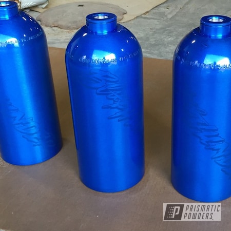 Powder Coating: Automotive,Powder Coated Nitrous Bottles and Holder,JOCKEY BLUE PPB-2149
