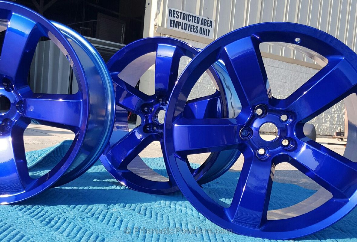 Powder Blue Rims Intense Blue over Super Chrome | Gallery Project | Prismatic Powders