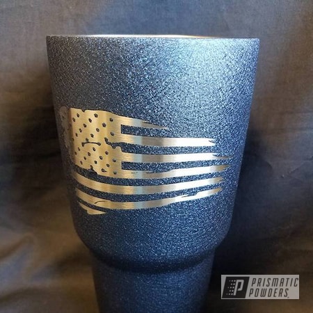 Powder Coating: Single Powder Application,Splatter Midnight PWB-2880,Custom Cup,Textured,American Flag Theme,Miscellaneous
