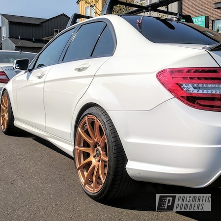 Powder Coating: Wheels,Automotive,Clear Vision PPS-2974,Two Stage Application,Custom Wheels,Illusion True Copper - DISCONTINUED PMB-10044,Mercedes,Clear Top Coat,Copper Wheels