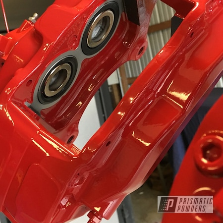 Powder Coating: Powder Coated Brembo Brake Calipers,Red Wheel PSS-2694,Automotive