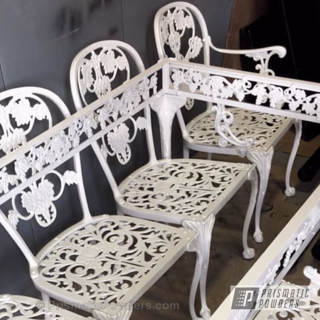 Refinished Antique Furniture Using Our Pearlized White Ii Powder Coat