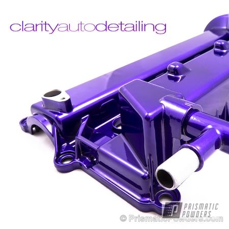 Powder Coating: Valve Cover,Powder Coated Valve Cover,Clear Vision PPS-2974,Illusion Purple PSB-4629,Automotive