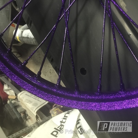 Powder Coating: Powder Coated Dirt Bike Wheel,Disco Purple PPB-7033,GLOSS BLACK USS-2603,Off-Road