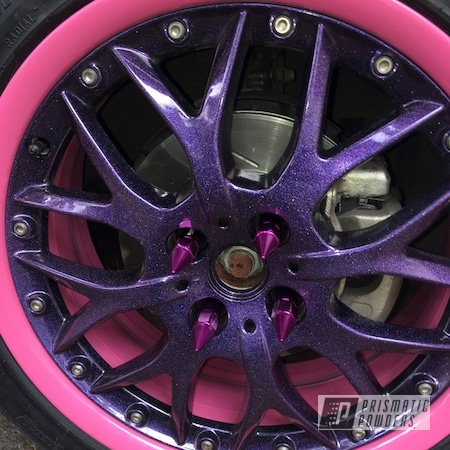 Powder Coating: Chameleon Cherry Violet PPB-5734,Cherry Blossom Pink PMB-1371,Clear Vision PPS-2974,Powder Coated BBS RS844 Wheels,Wheels