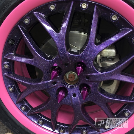 Powder Coating: Wheels,Clear Vision PPS-2974,Powder Coated BBS RS844 Wheels,Cherry Blossom Pink PMB-1371,Chameleon Cherry Violet PPB-5734