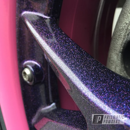 Powder Coating: Chameleon Cherry Violet PPB-5734,Cherry Blossom Pink PMB-1371,Clear Vision PPS-2974,Powder Coated BBS RS844 Wheels,Wheels