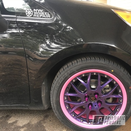 Powder Coating: Wheels,Clear Vision PPS-2974,Powder Coated BBS RS844 Wheels,Cherry Blossom Pink PMB-1371,Chameleon Cherry Violet PPB-5734