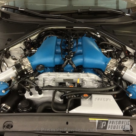 Powder Coating: Nissan GTR Engine Components,Playboy Blue PSS-1715,Engine Components,Automotive,Wheels