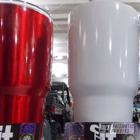 Powder Coating: Tumbler,LOLLYPOP RED UPS-1506,Clean White PSS-4950,Powder Coated Yeti Tumblers,Intense Blue PPB-4474,Miscellaneous