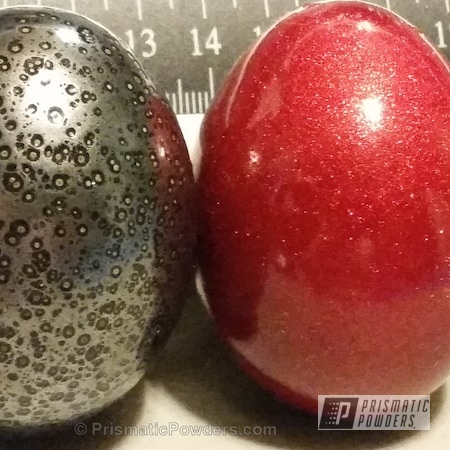 Powder Coating: Illusion Orange Cherry PMB-5509,Powder Coated Easter Egg,Clear Vision PPS-2974,Art