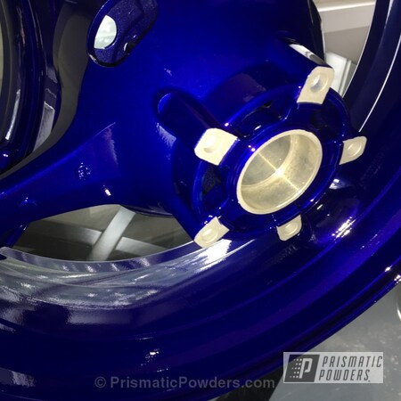 Powder Coating: Wheels,Clear Vision PPS-2974,Custom Motorcycle Wheels,Clear Top Coat,Motorcycles,Illusion Royal PMS-6925