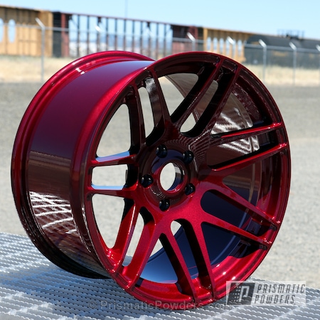 Powder Coating: Custom Wheel,Illusion Cherry PMB-6905,Clear Vision PPS-2974,red wheel,Wheels