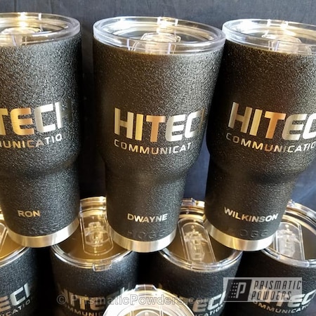 Powder Coating: Single Powder Application,Splatter Black PWS-4344,Custom Cups,Personalized,Textured,Miscellaneous