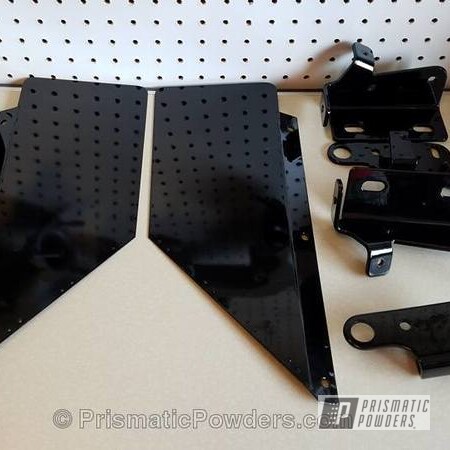 Powder Coating: Ink Black PSS-0106,Single Powder Application,57 T-Bird brackets,Automotive