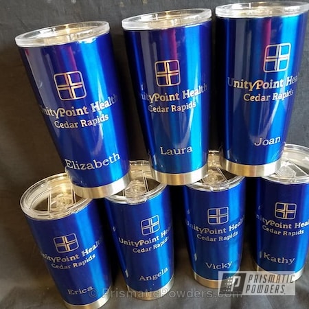 Powder Coating: Custom Cups,Miscellaneous,Single Powder Application,Cheater Blue PPB-6815