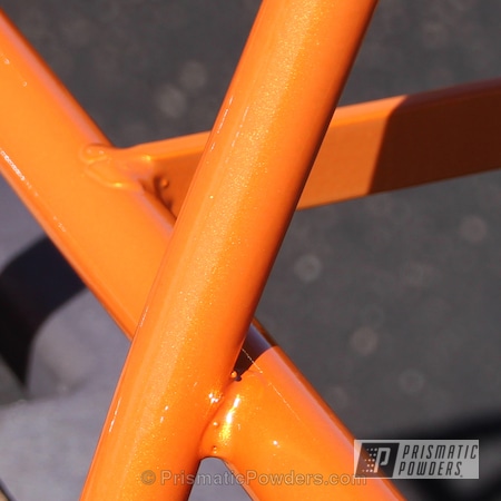 Powder Coating: Powder Coated Go Cart,Clear Vision PPS-2974,Off-Road,Illusion Orange PMS-4620