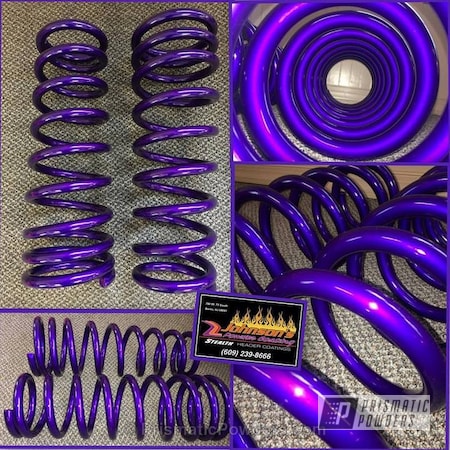 Powder Coating: Single Powder Application,Illusion Purple PSB-4629,Off-Road,Dodge Coil Springs
