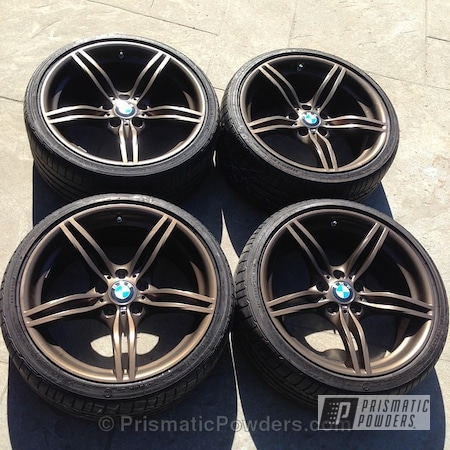 Powder Coating: Wheels,Automotive,Dark Bronze Wrinkle EWB-9136,Powder Coated BMW Z1 Wheels