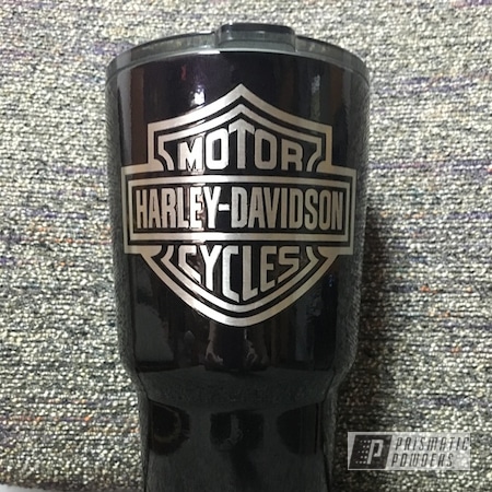Powder Coating: Harley Davidson Theme,Tumbler,Custom Tumbler Cup,Single Powder Application,Art,Black Cherry PMB-4109