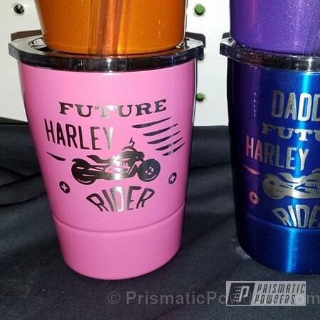Powder Coating: Miscellaneous,Custom 8 oz Cups,Cheater Blue PPB-6815,RAL 4003 Heather Violet
