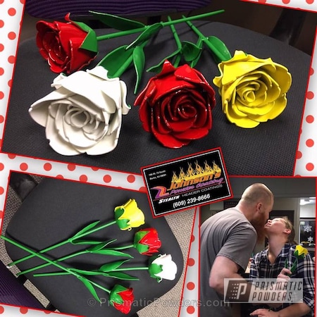Powder Coating: Metal Roses,Hot Yellow PSS-1623,Miscellaneous,Astatic Red PSS-1738,Multi-Powder Application,Art,Farm Green PSS-5463,Two Tone