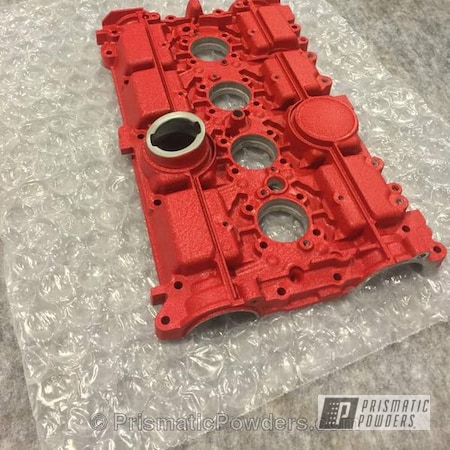 Powder Coating: Textured,Valve Cover,Powder Coated Volvo T4 Valve Cover,Burnt Red Texture PTS-6422,Automotive
