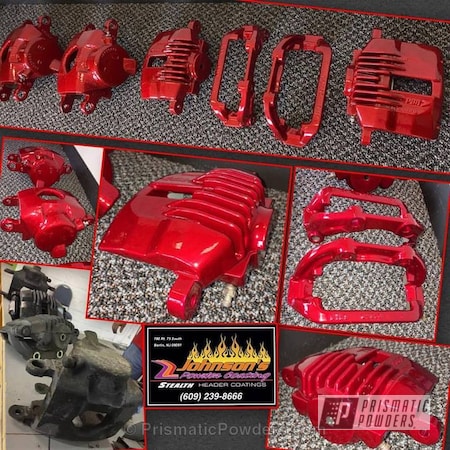 Powder Coating: Custom Brakes,Single Powder Application,Soft Red Candy PPS-2888,Automotive,Calipers