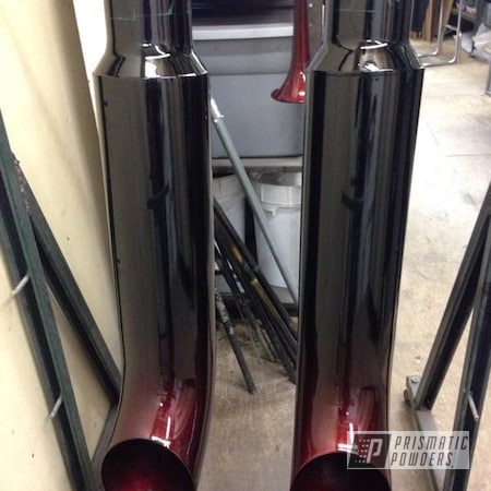 Powder Coating: Ink Black PSS-0106,Clear Vision PPS-2974,Super Red Sparkle PPB-4694,Automotive,Powder Coated Exhaust Components