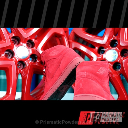 Powder Coating: Nike,Custom Wheel,Chevy Wheel,Nike Air,Air Jordan,Suede,Red Wheel PSS-2694,Wheels