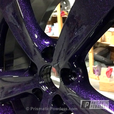 Powder Coating: Ink Black PSS-0106,Custom Rims,Disco Purple PPB-7033,Automotive,Ink Black Base Coat,Wheels