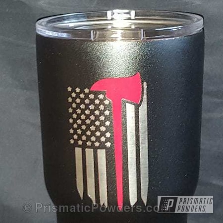 Powder Coating: Thin Red Line Theme,American Flag,Custom Coated Cup,Custom 2 Coats,RAL 3002 Carmine Red,Miscellaneous