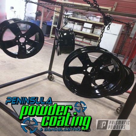 Powder Coating: Ink Black PSS-0106,Custom Automotive Wheels,Single Powder Application,Automotive,Wheels