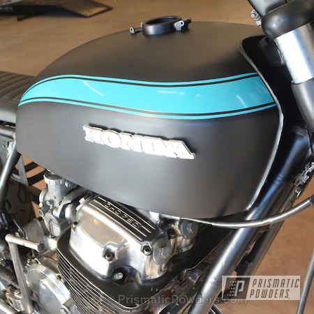 Powder Coating: Motorcycles,RAL 5018 Turquoise Blue,Powder Coated Motorcycle,BLACK JACK USS-1522