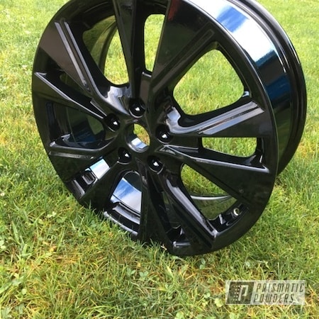 Powder Coating: Ink Black PSS-0106,Clear Top Coat,Two Stage Application,Nissan Wheels,Clear Vision PPS-2974,Automotive,Custom Wheels,Wheels