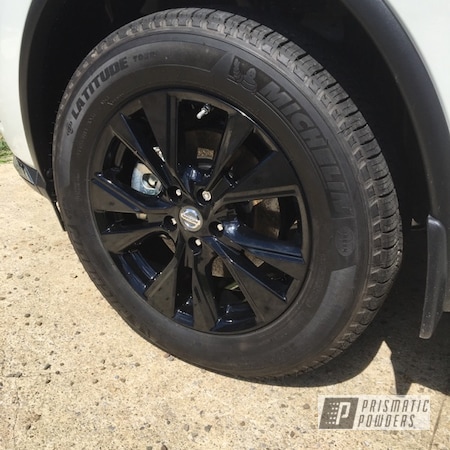 Powder Coating: Ink Black PSS-0106,Clear Top Coat,Two Stage Application,Nissan Wheels,Clear Vision PPS-2974,Automotive,Custom Wheels,Wheels