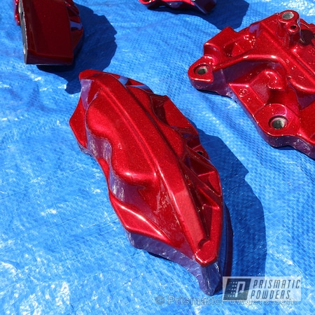 Powder Coating: Custom Brake Calipers,Wizard Red PPS-4690,Automotive