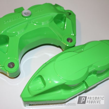 Powder Coating: Kiwi Green PSS-5666,Single Powder Application,Automotive,Custom Brake Caliper
