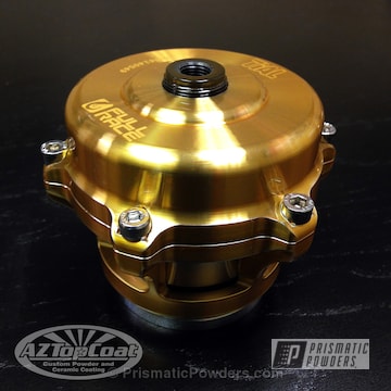 Auto Part Done In Our Transparent Gold Powder Coat